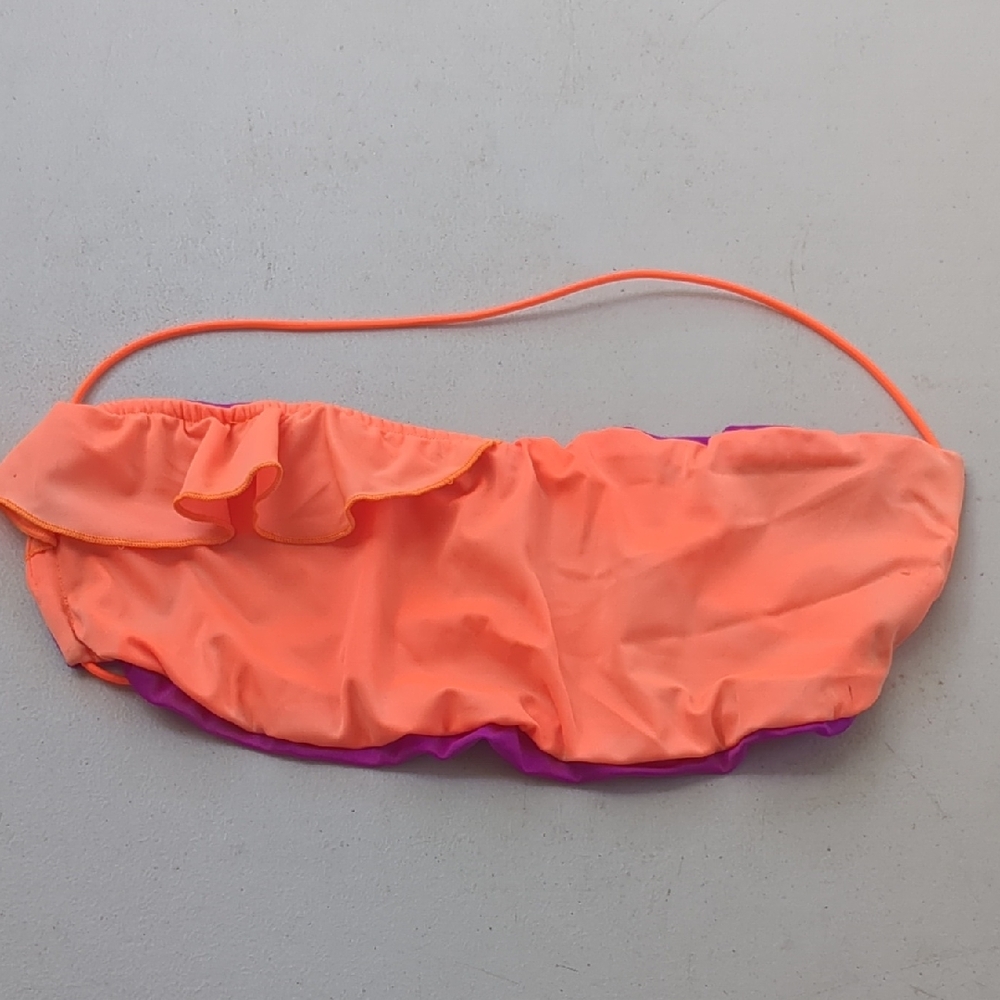 Tyler Rose Swimwear Orange and Purple Ruched Bikini Top